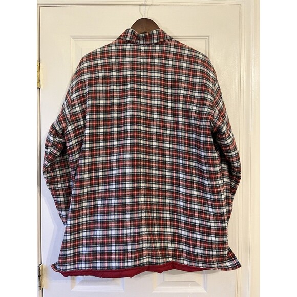 Back Packer Quilted Flannel Shirt Jacket – Red Plaid Shacket – Size L – Vintage - Picture 4 of 7